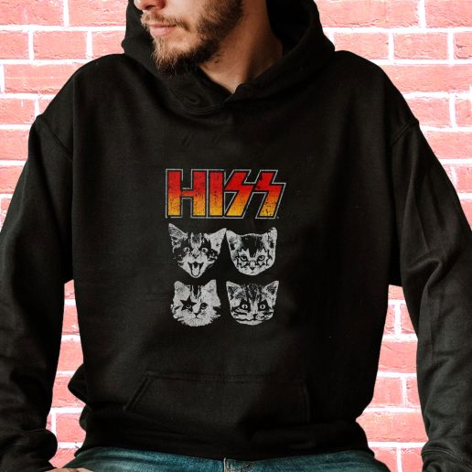 Streetwear Hoodie Hiss Cat Funny Cats Kittens Rock 1