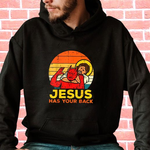 Streetwear Hoodie Jesus Has Your Back Jiu Jitsu 1