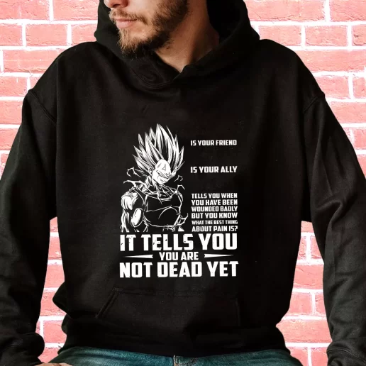 Streetwear Hoodie New Dragon Ball Vegeta Pain Quote