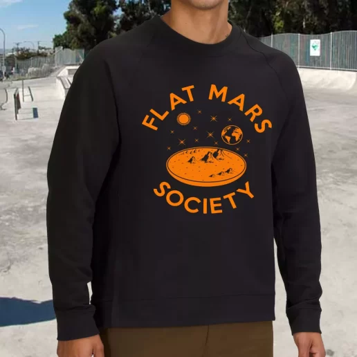 Streetwear Sweatshirt Flat Mars Society 90s Retro