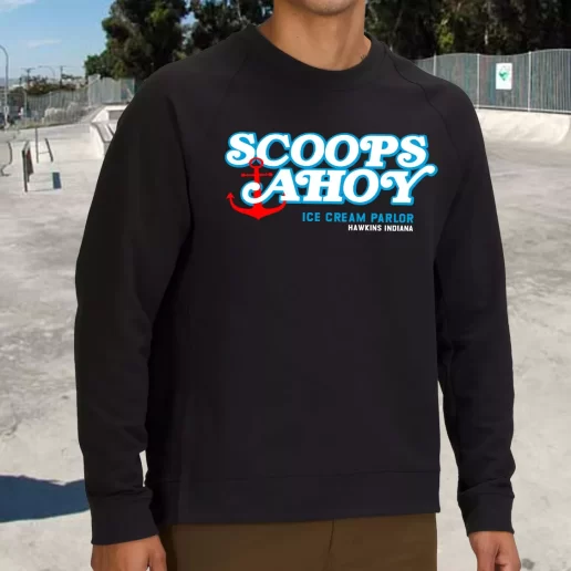 Streetwear Sweatshirt Scoops Ahoy Ice Cream Parlor Stranger Things