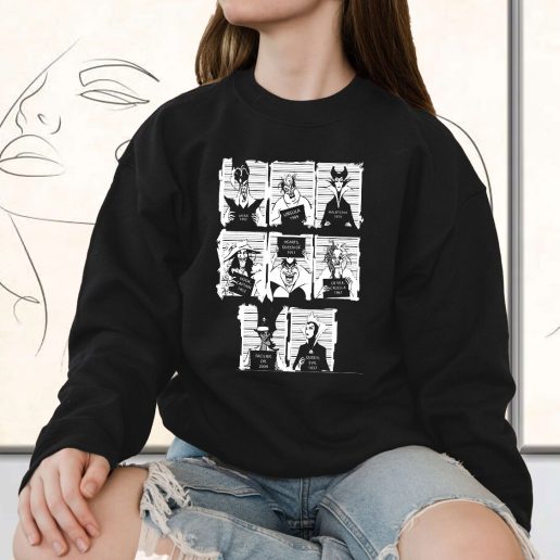 Vintage Sweatshirt Disney Villains Mugshot 1