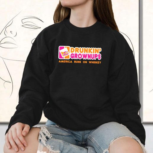 Vintage Sweatshirt Drunkin Grownups Whiskey 1