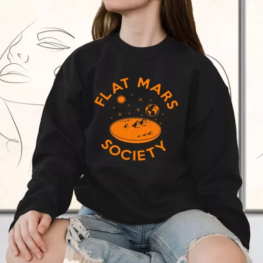 Vintage Sweatshirt Flat Mars Society 90s Retro