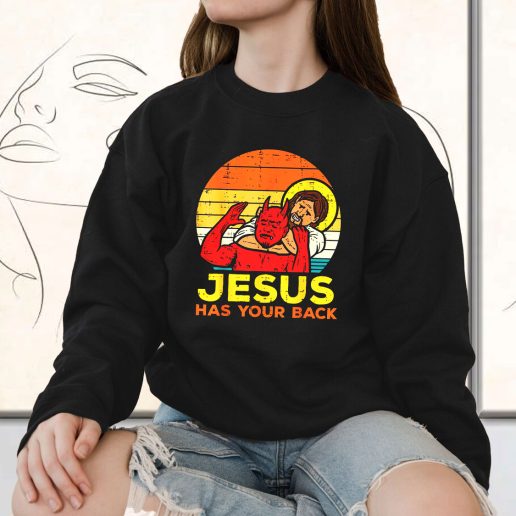 Vintage Sweatshirt Jesus Has Your Back Jiu Jitsu 1