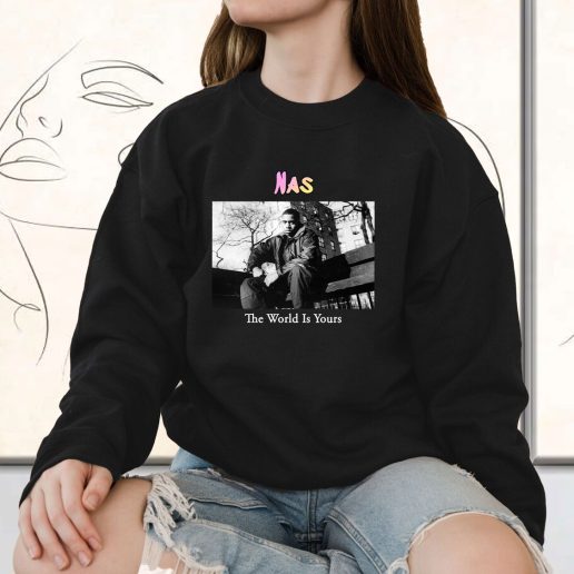 Vintage Sweatshirt Nas The World Is Yours 1