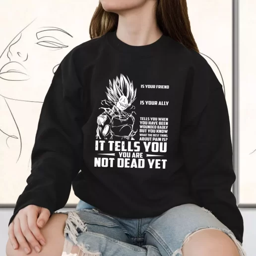 Vintage Sweatshirt New Dragon Ball Vegeta Pain Quote