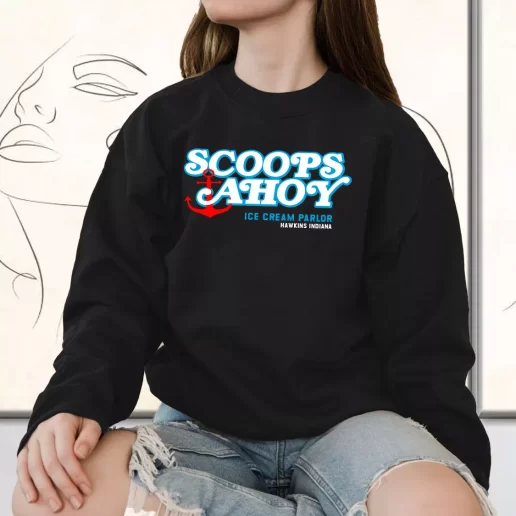 Vintage Sweatshirt Scoops Ahoy Ice Cream Parlor Stranger Things