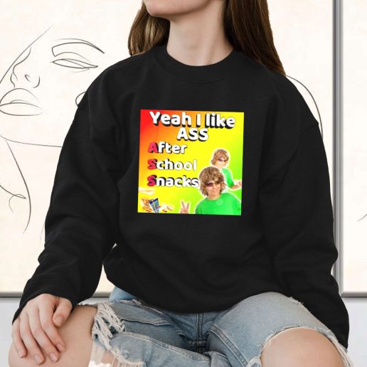 Vintage Sweatshirt Yeah I Like Ass Sarcastic Dank Meme 1