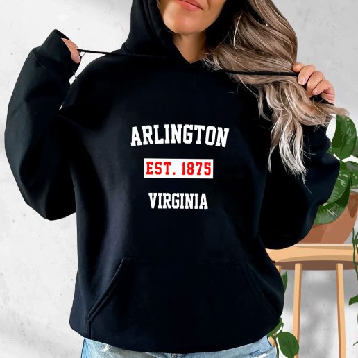 Aesthetic Hoodie Arlington EST 1875 Virginia 1