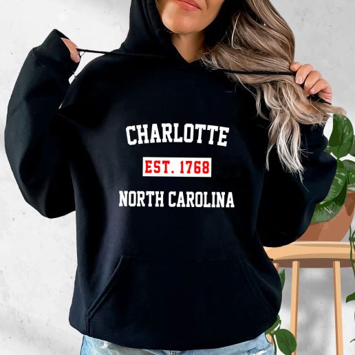 Aesthetic Hoodie Charlotte EST 1768 North Carolina 1
