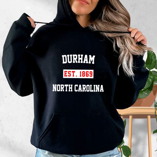 Aesthetic Hoodie Durham EST 1869 North Carolina 1