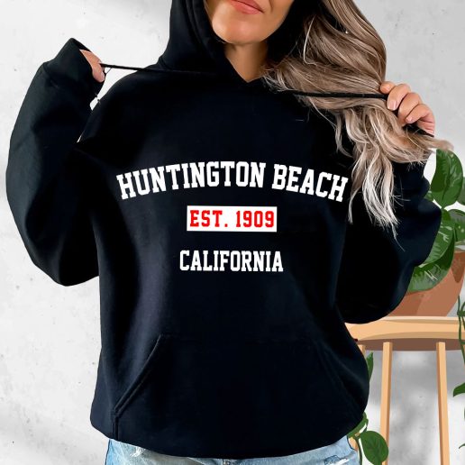 Aesthetic Hoodie Huntington Beach EST 1909 California 1