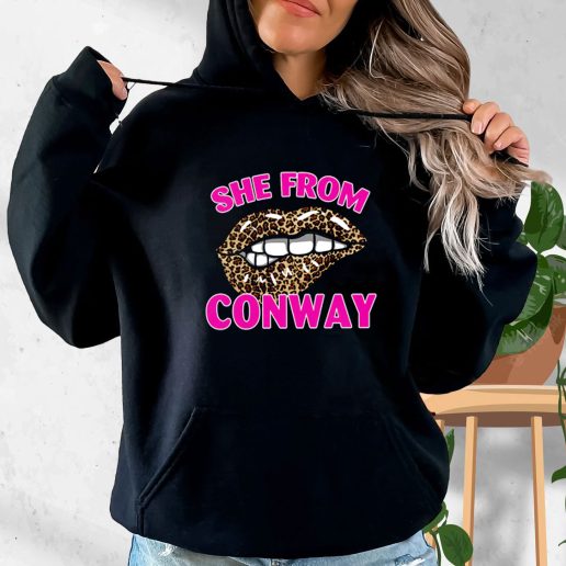 Aesthetic Hoodie She From Conway Arkansas Cheetah Leopard 1