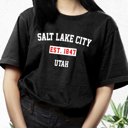 Aesthetic T Shirt Salt Lake City Est 1847 Utah 1