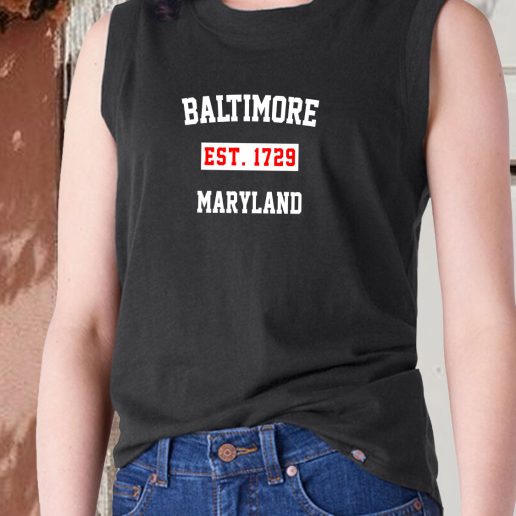 Aesthetic Tank Top Baltimore Est 1729 Maryland 1