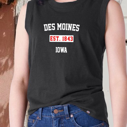 Aesthetic Tank Top Des Moines Est 1843 Iowa 1