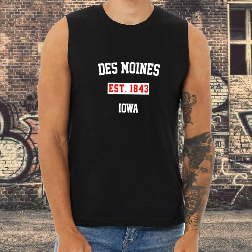 Athletic Tank Top Des Moines Est 1843 Iowa 1