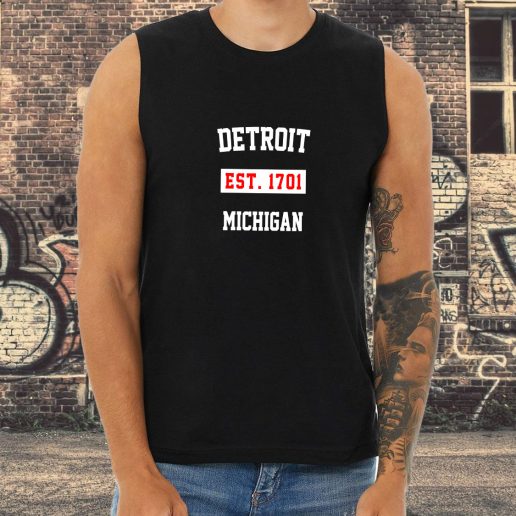 Athletic Tank Top Detroit Est 1701 Michigan 1