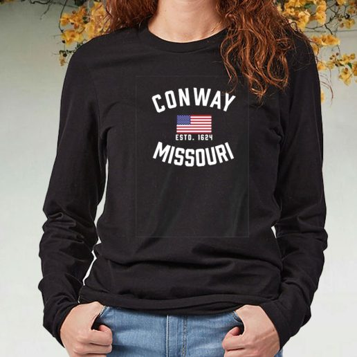 Black Long Sleeve T Shirt Conway Missouri Patriot 1