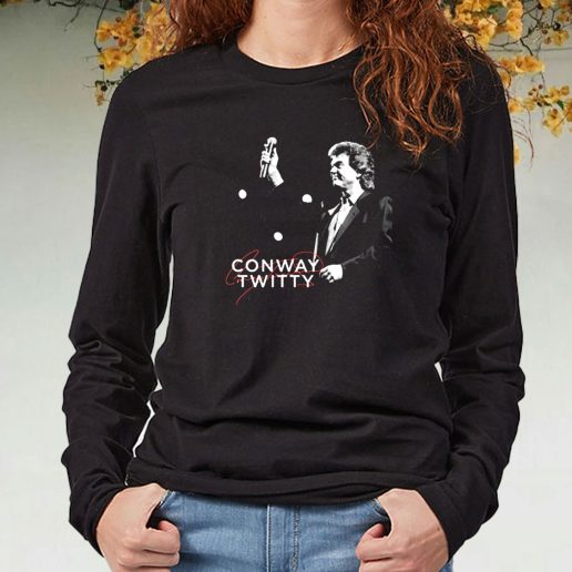 Black Long Sleeve T Shirt Conway Twitty Country Music Legend 1