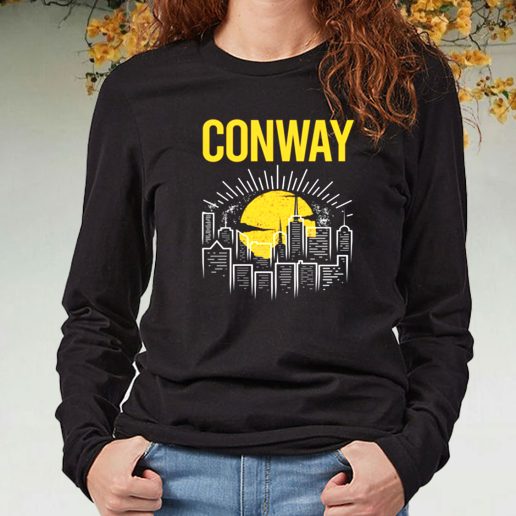 Black Long Sleeve T Shirt Conway Yellow Moon 1