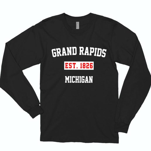 Grand Rapids Est 1826 Michigan 90s Long Sleeve T shirt 1