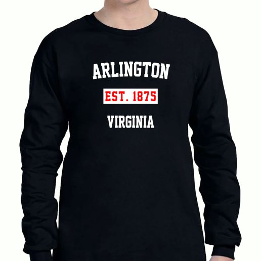 Graphic Long Sleeve T Shirt Arlington Est 1875 Virginia 1