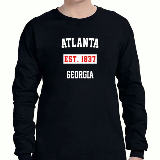 Graphic Long Sleeve T Shirt Atlanta Est 1837 Georgia 1