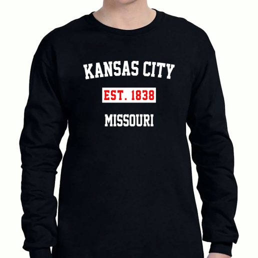 Graphic Long Sleeve T Shirt Kansas City Est 1838 Missouri 1