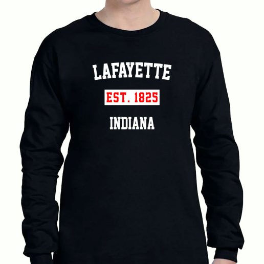 Graphic Long Sleeve T Shirt Lafayette Est 1825 Indiana 1