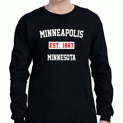 Graphic Long Sleeve T Shirt Minneapolis Est 1867 Minnesota 1