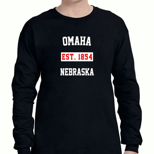 Graphic Long Sleeve T Shirt Omaha Est 1854 Nebraska 1