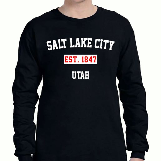 Graphic Long Sleeve T Shirt Salt Lake City Est 1847 Utah 1