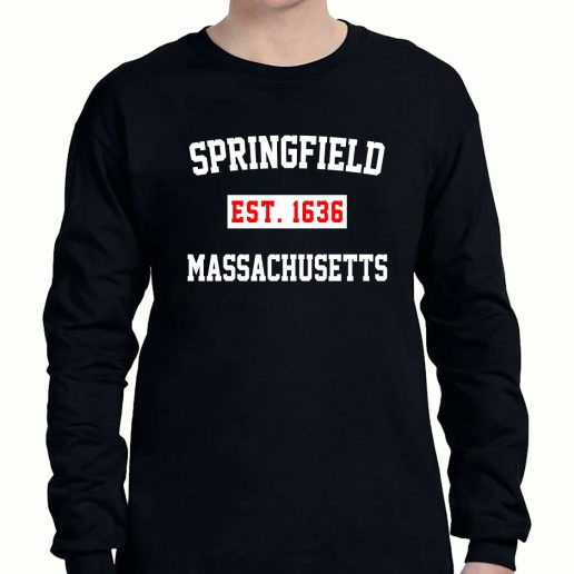 Graphic Long Sleeve T Shirt Springfield Est 1636 Massachusetts 1