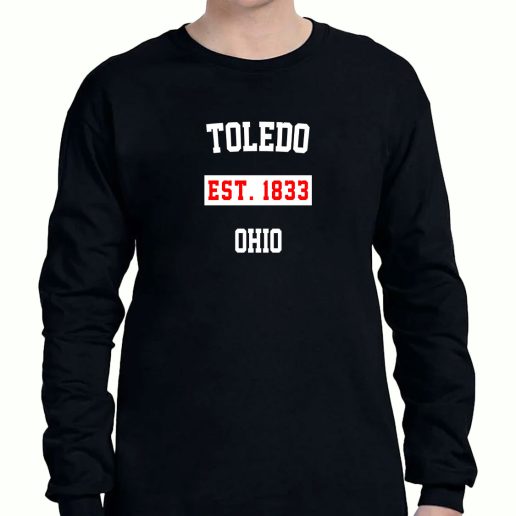 Graphic Long Sleeve T Shirt Toledo Est 1833 Ohio 1