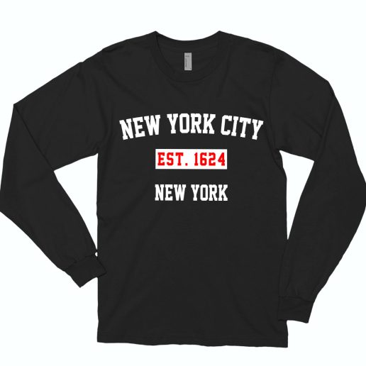 New York City Est 1624 New York 90s Long Sleeve T shirt 1