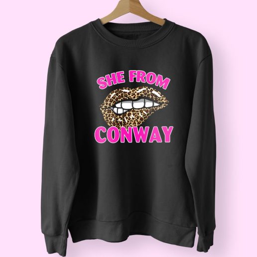 She From Conway Arkansas Cheetah Leopard 90s Fashionable Sweatshirt 1