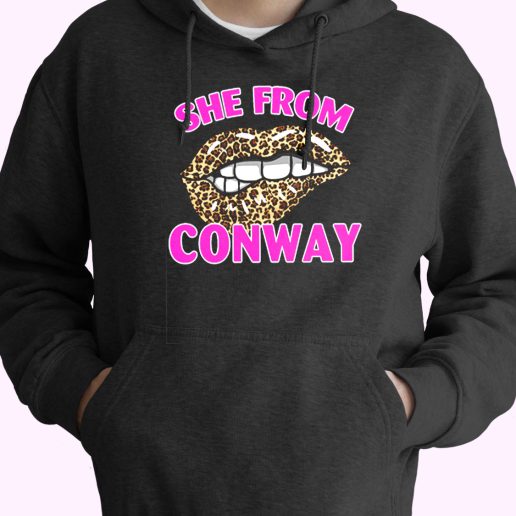 She From Conway Arkansas Cheetah Leopard Vintage Hoodie 1