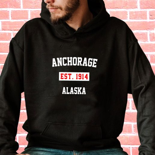 Streetwear Hoodie Anchorage Est 1914 Alaska Vintage Hoodie 1