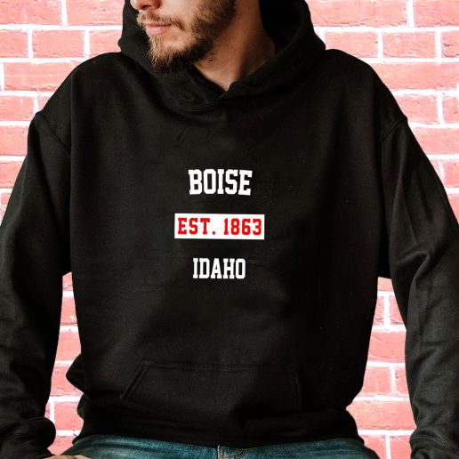 Streetwear Hoodie Boise Est 1863 Idaho Vintage Hoodie 1