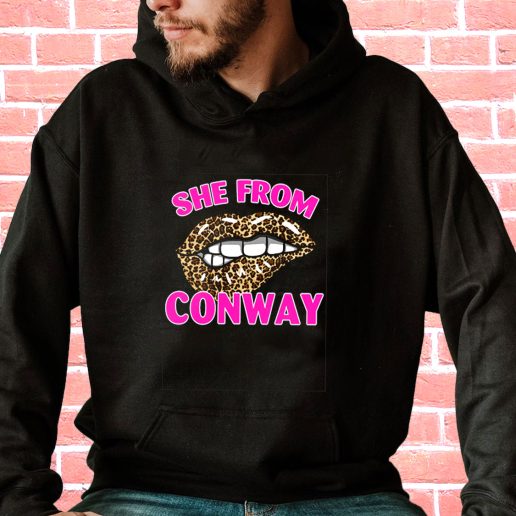 Streetwear Hoodie She From Conway Arkansas Cheetah Leopard 1