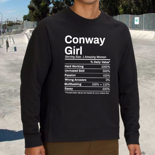 Streetwear Sweatshirt Conway Girl Arkansas Nutrition Facts 1