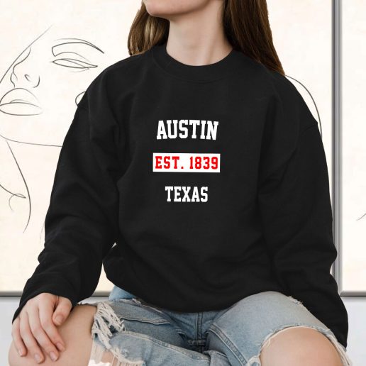 Vintage Sweatshirt Austin Est 1839 Texas 1