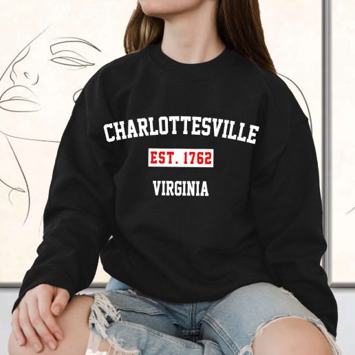 Vintage Sweatshirt Charlottesville Est 1762 Virginia 1