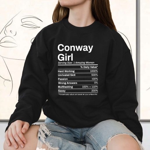 Vintage Sweatshirt Conway Girl Arkansas Nutrition Facts 1