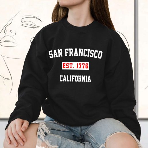 Vintage Sweatshirt San Francisco Est 1776 California 1