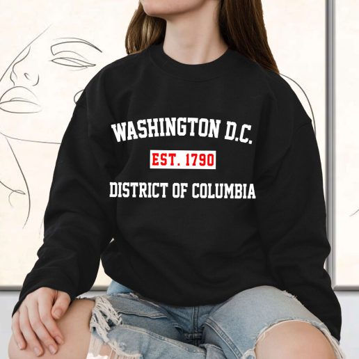 Vintage Sweatshirt Washington Dc Est 1790 District Of Columbia 1