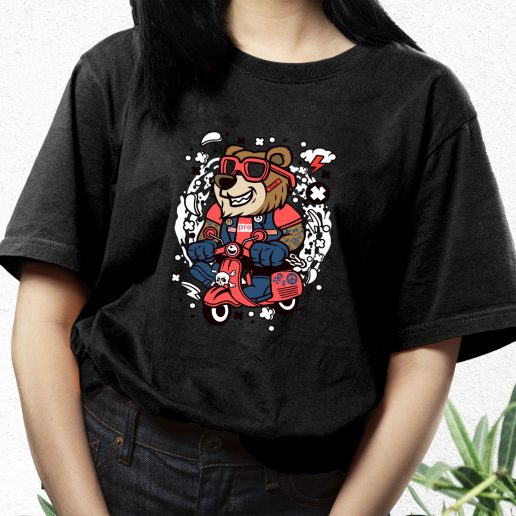 Aesthetic T Shirt Bear Scooterist Fashion Trends