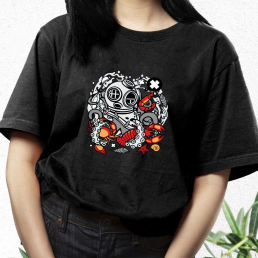 Aesthetic T Shirt Diver Octopus Fashion Trends